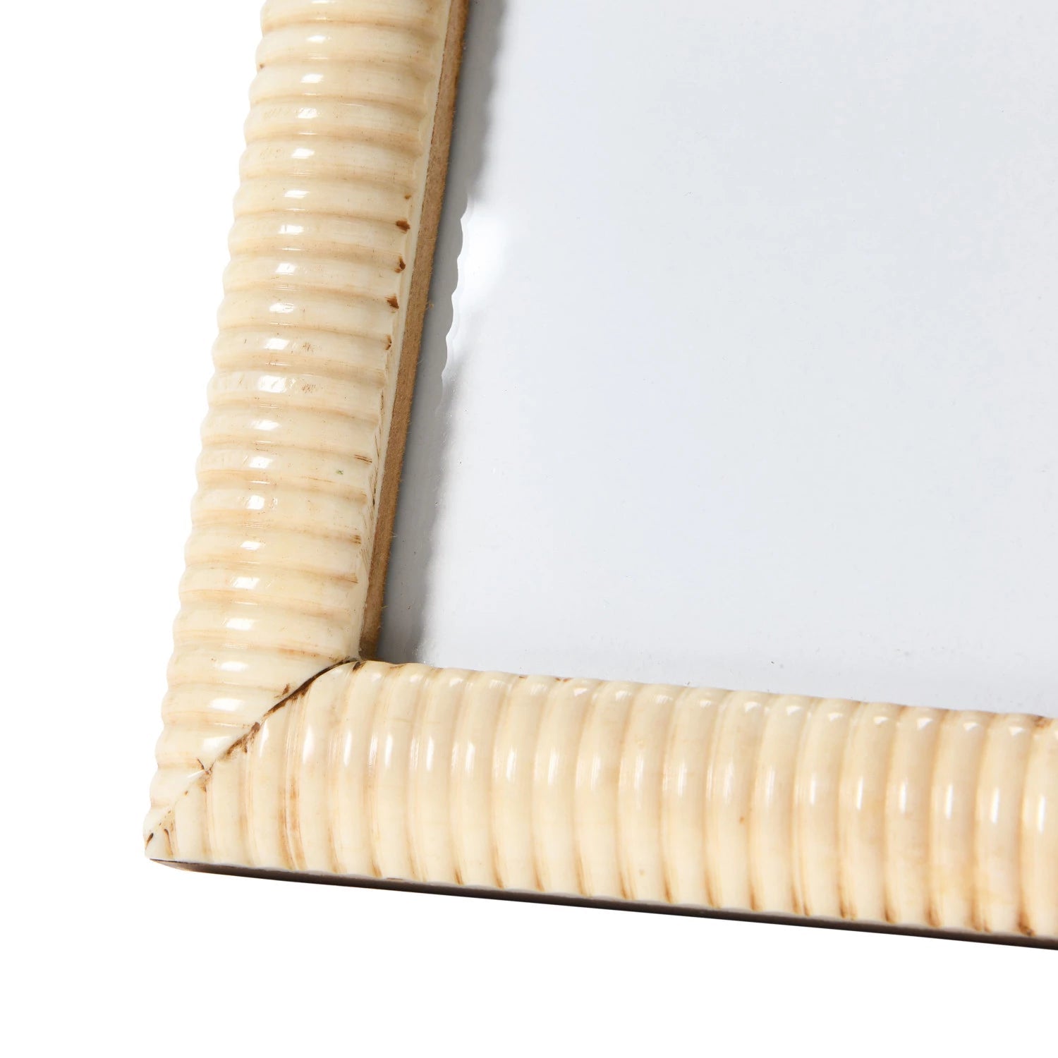 Frame Hand Carved Bone Ribbed Natural Holds 4" x 4" by Homeportonline