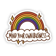 Mind Your Own Business Rainbow Sticker by Wild Lark