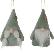 Ornaments - Velour Gnomes in Light Green by Homeportonline