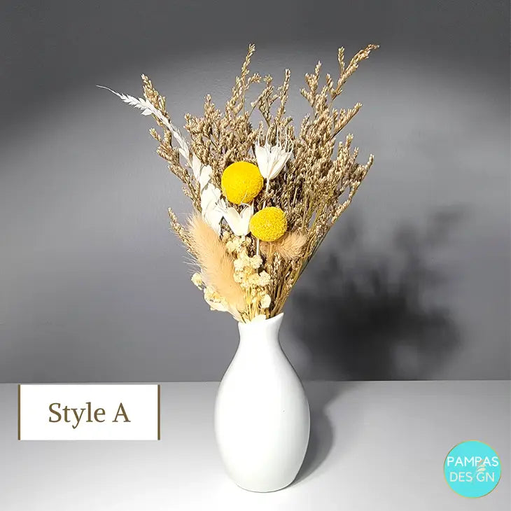 Mini Dried Flower Bouquet - 6 Color Schemes Available (vase not included)