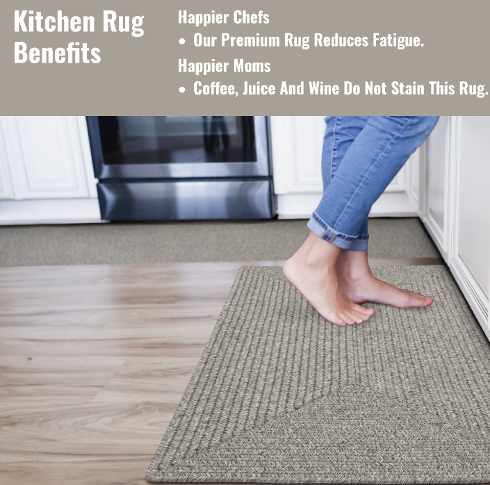 Ultra Durable Braided Rug Sample Slate 10" X 10" by Homeportonline