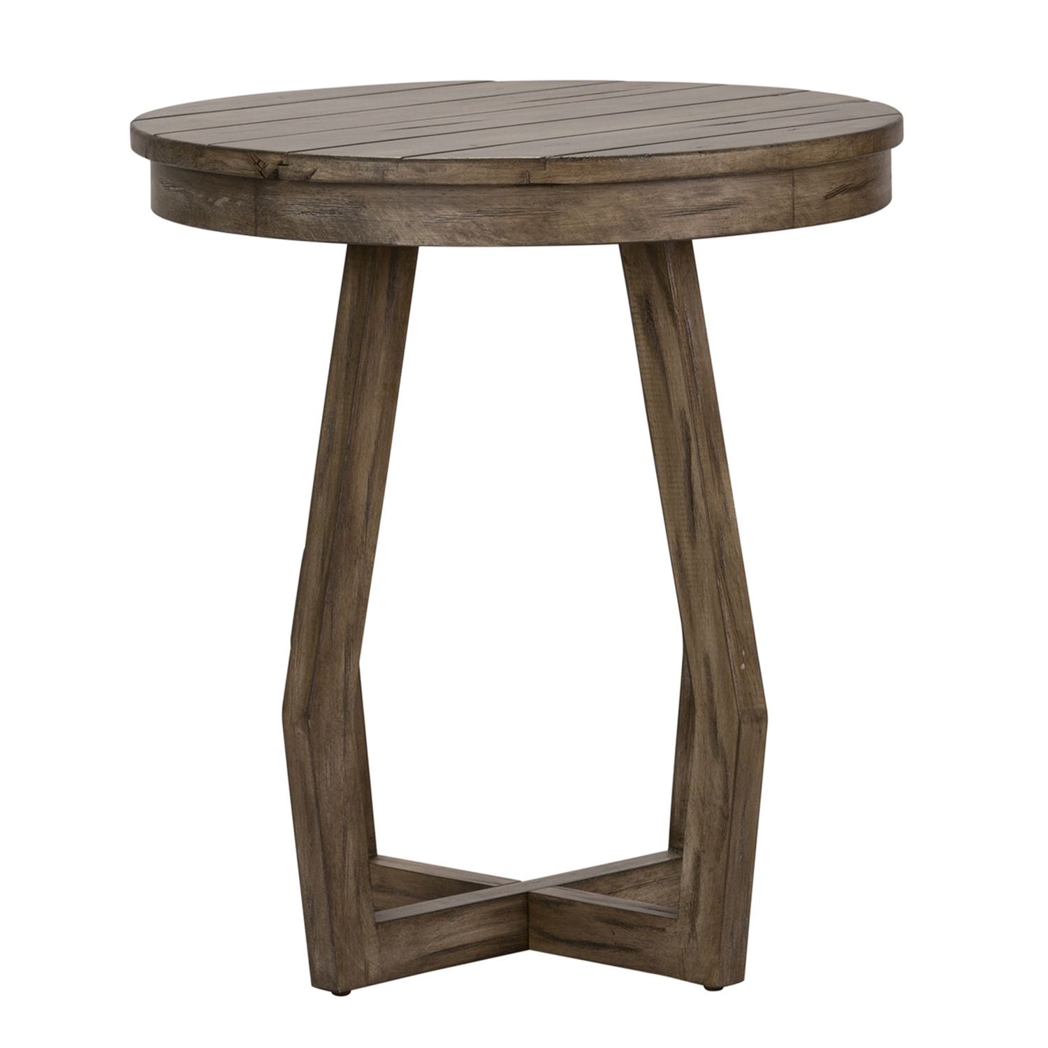 Hayden Way Gray Wash Finish Round Chairside Table Limited Availability by Homeportonline