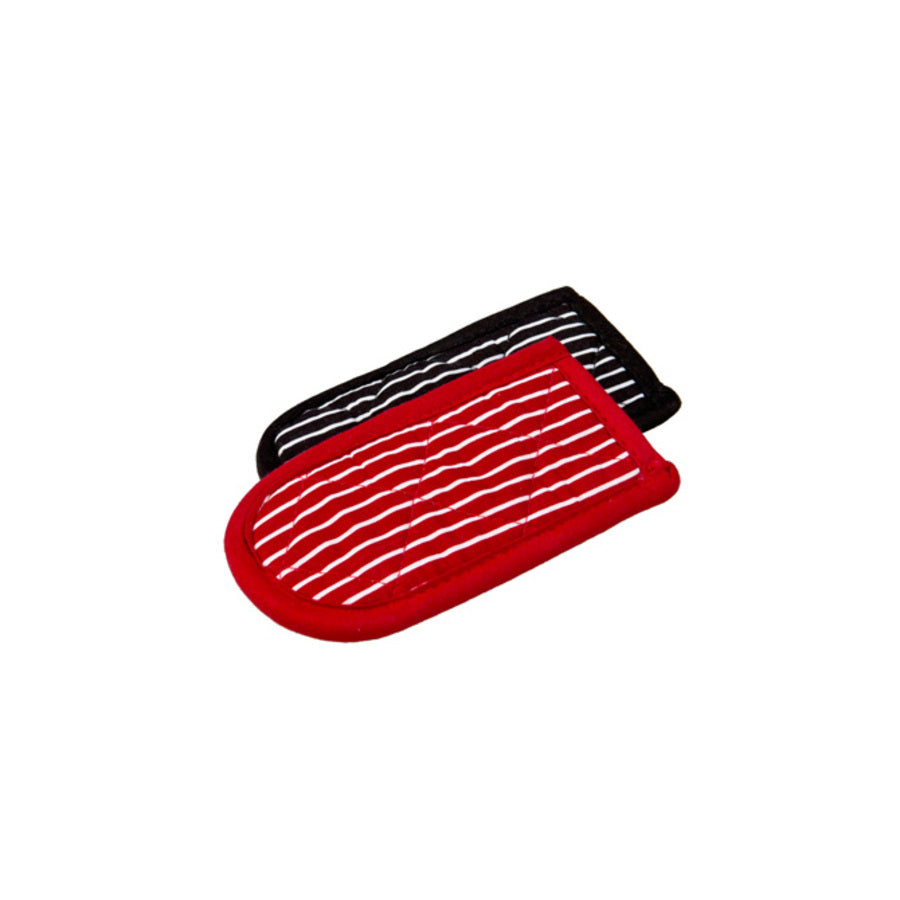 Hot Handle Holder - Set of 2 Fabric 1 Black & White and 1 Red & White Stripe by Homeportonline