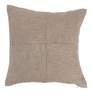 Pillow Woven Linen Blend Pieced Fabric Natural 16" Square by Homeportonline