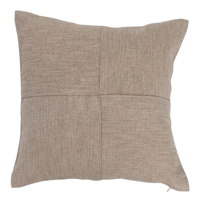 Pillow Woven Linen Blend Pieced Fabric Natural 16" Square by Homeportonline