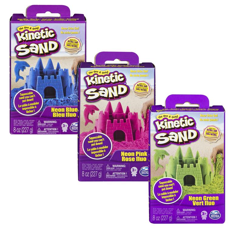 Kinetic Sand Assorted Neon Colors 8oz (Sold Individually) by Homeportonline