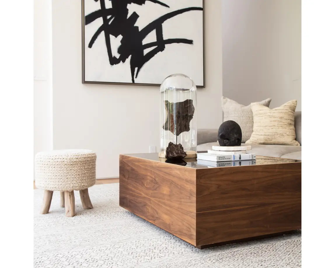 Westport Montana Stool / Pouf in Bleached Sand by Homeportonline