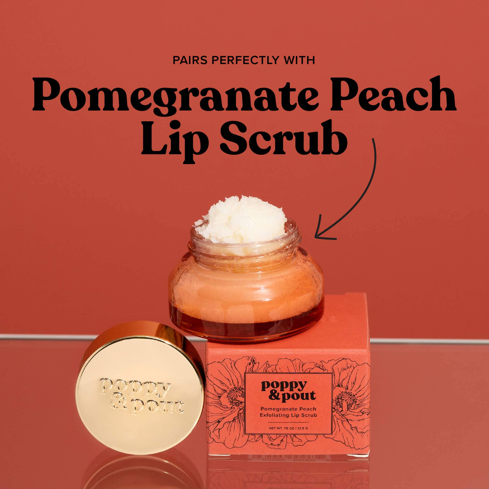 Poppy & Pout Lip Balm, Pomegranate Peach by Dear Lucy