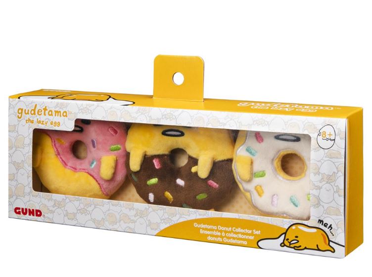 Plush Sanrio Gudetama Donut Collector's Set of 3 by Homeportonline