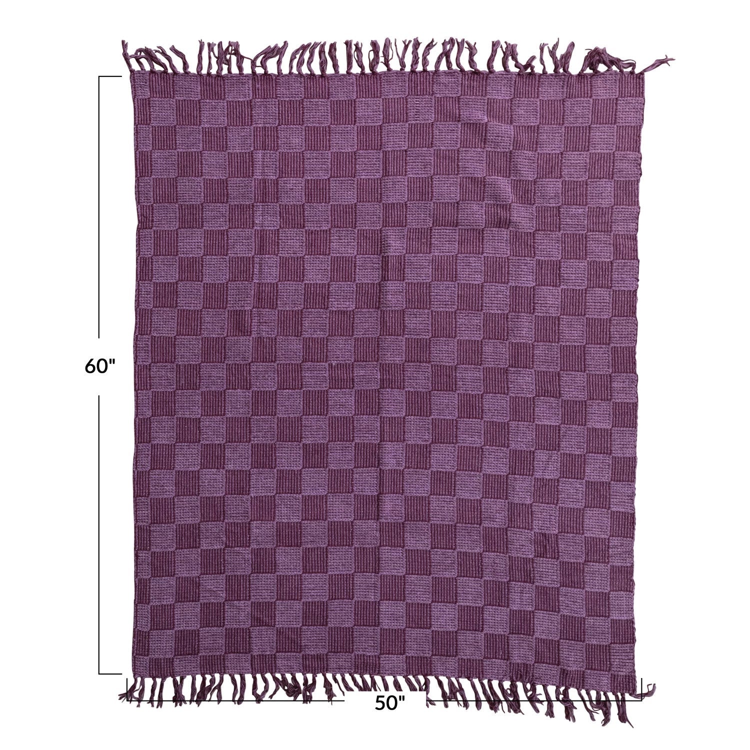 Throw Blanket Recycled Cotton Blend Chenille Berry Color by Homeportonline