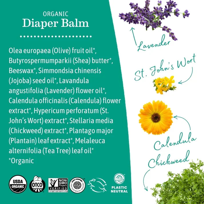 Earth Mama Organic Diaper Balm | Soothing, NICU-Approved & Cloth Diaper Friendly