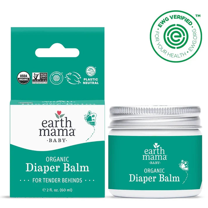 Earth Mama Organic Diaper Balm | Soothing, NICU-Approved & Cloth Diaper Friendly