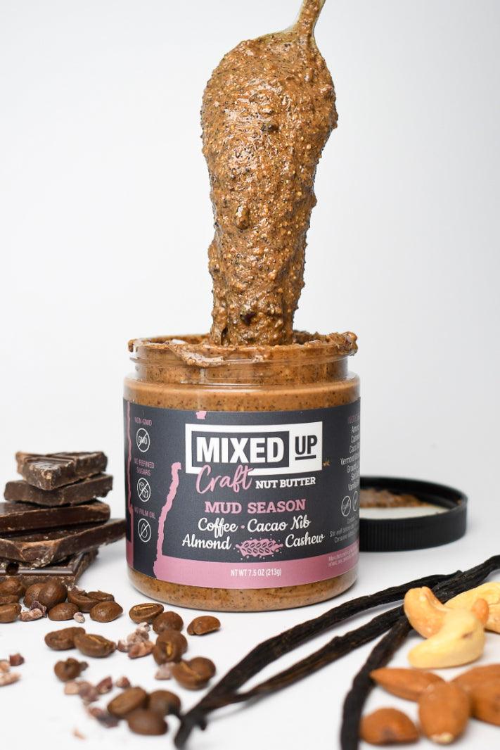 "Mud Season" - Crunchy Cacao Nib & Coffee Nut Butter - 7.5 oz by Mixed Up Foods