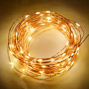 Fairy String Lights - 100 LED Copper Wire Battery Warm White by Homeportonline