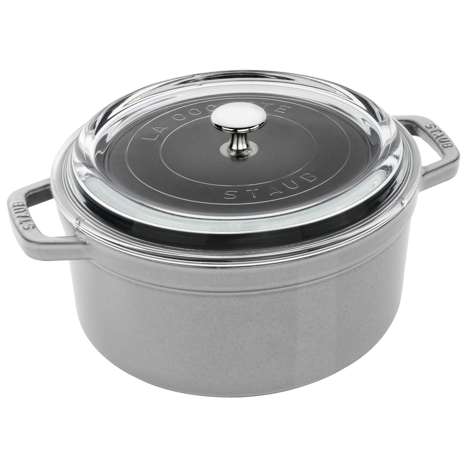 Cookware - Staub Cocotte w/ Glass Lid 4qt Grey Graphite by Homeportonline