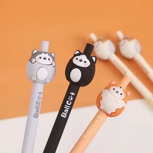 Gel Pen Retractable Click Ball Cat (Sold Individually) by Homeportonline