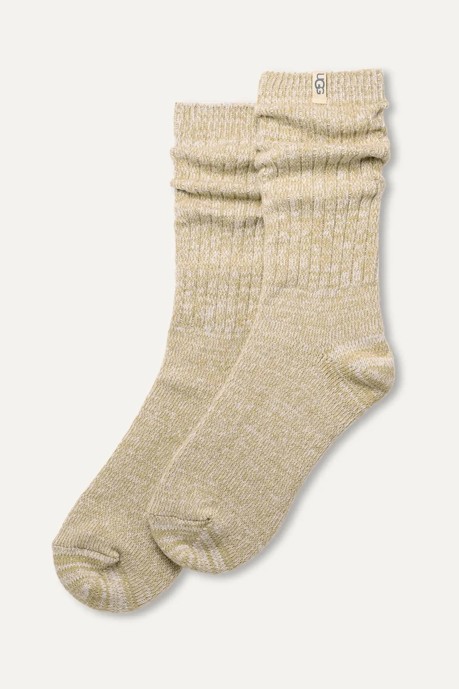 UGG® Rib Knit Slouchy Crew Sock in Muted Brass