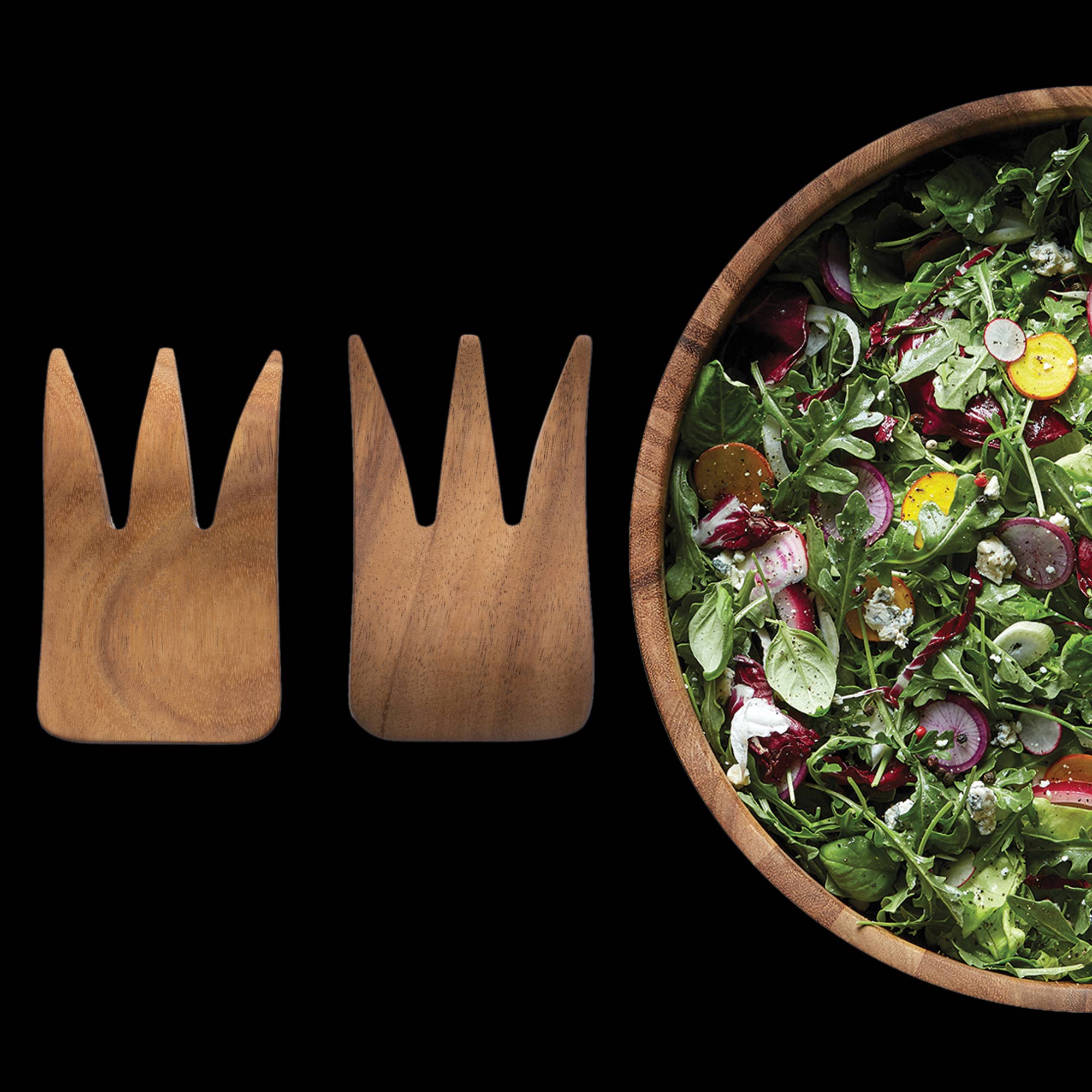 Ironwood Bear Claw Salad Servers,Acacia, Set 2,1.5"x3.75"x6" by Kiss the Cook