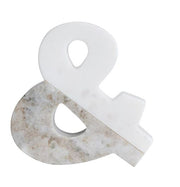 Decor Marble "&" Symbol White & Beige 6" High by Homeportonline