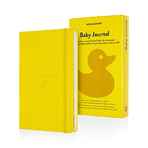 Moleskine Guided Journal 5.12"x8.25" Baby: Yellow Hard Cover, Undated, 400 Pages, Elastic Closure, Ribbon Marker