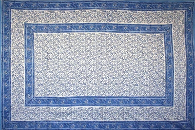 Tapestry Twin Size Rajasthan Print Buti Blue & White by Homeportonline