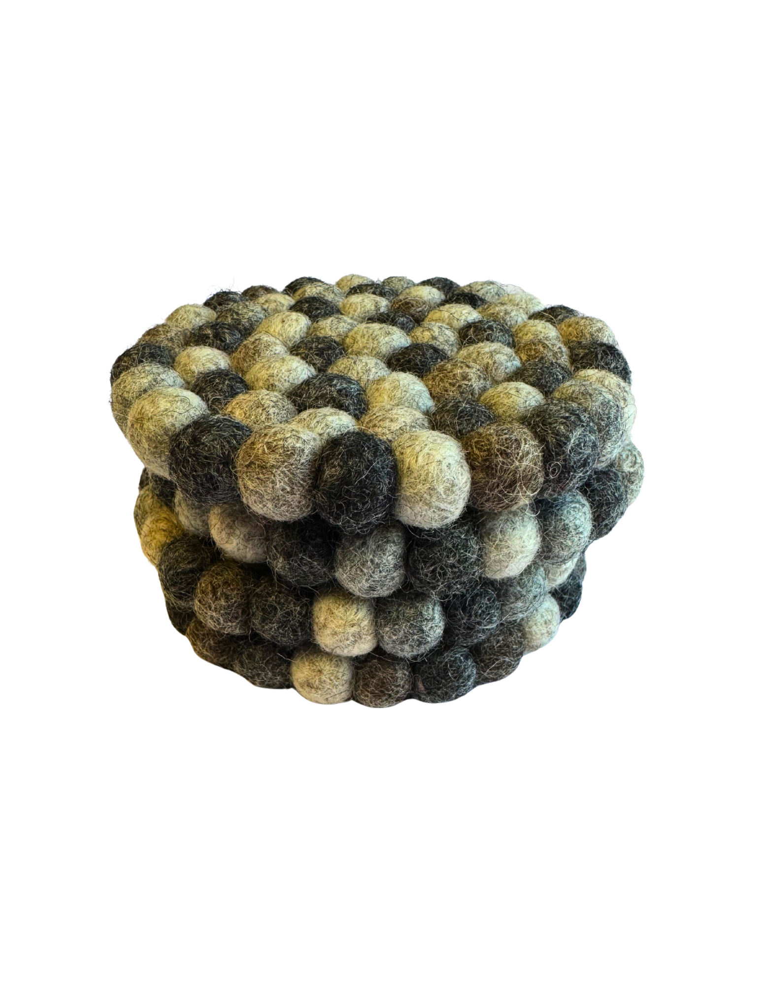 DC Felt Wool Ball Coaster- Square, Circle (set of 4) | 935 FC