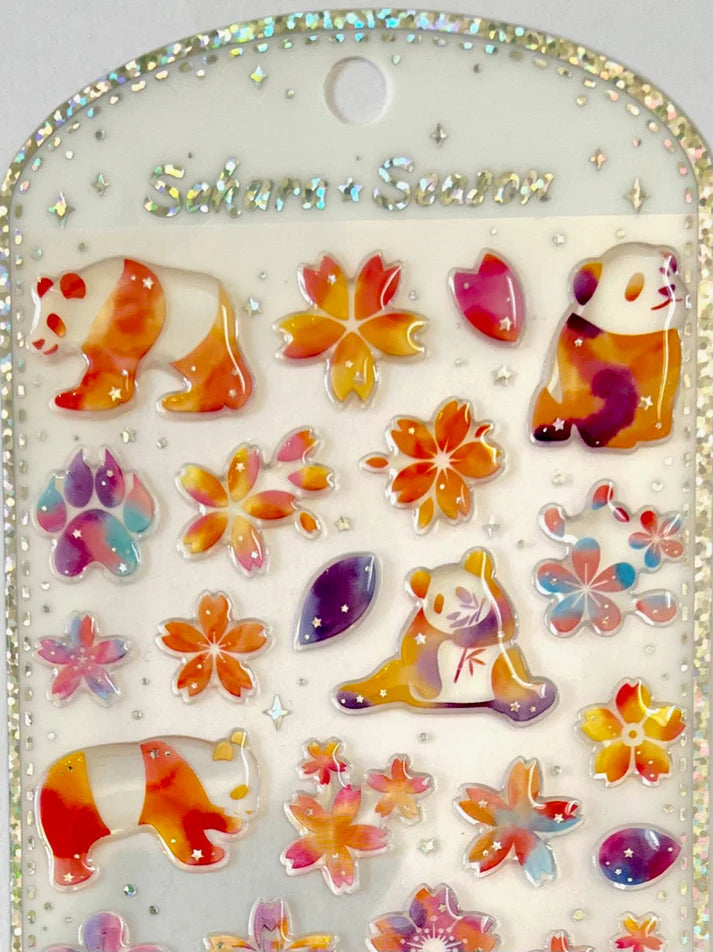 Stickers Sakura Panda Rainbow Flower by Homeportonline