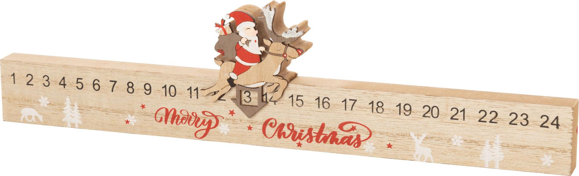 Advent Calendar - Printed Wooden Santa (Movable) by Homeportonline