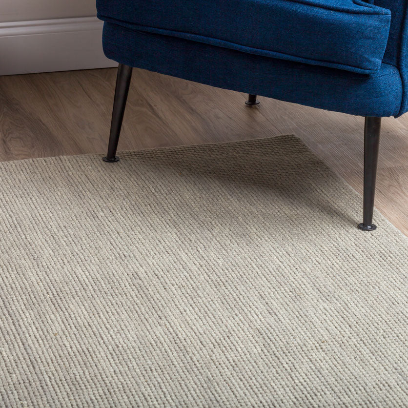 Monaco Popcorn Wool Rug Silver 5' X 7'6" by Homeportonline