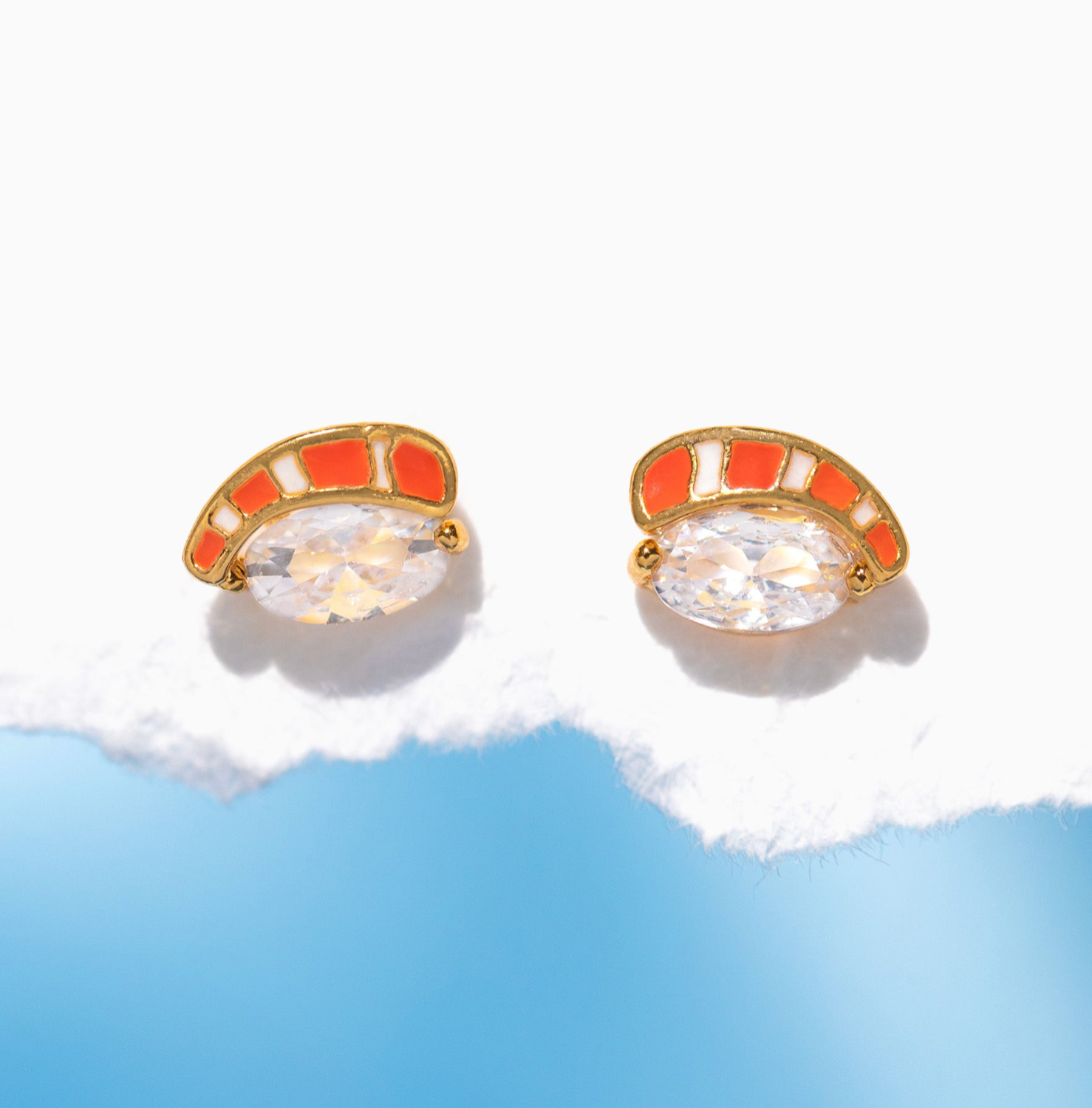 Girls Crew Salmon Nigiri Stud Earrings by Dear Lucy