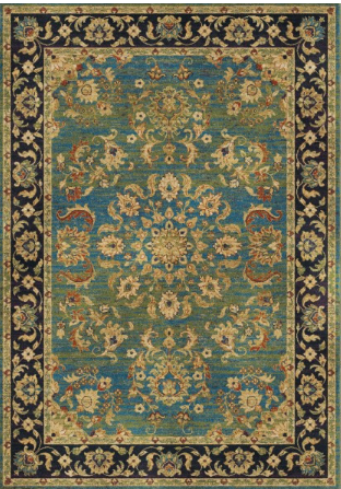 Mardi Gras Promenade Rug Aqua 5'3" x 7'1" by Homeportonline