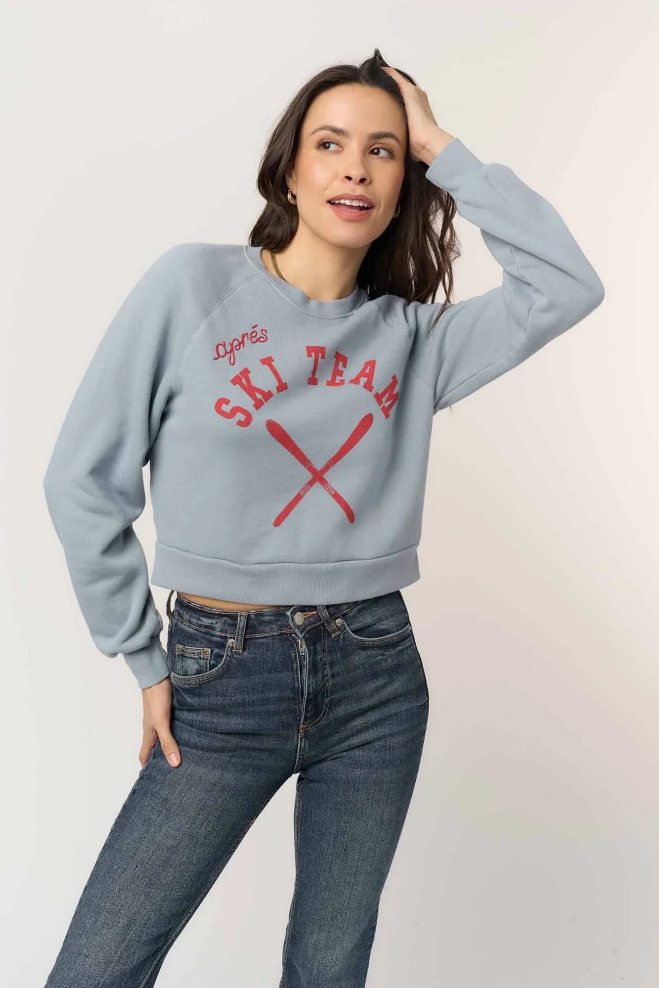 Project Social T Après Ski Shrunken Sweatshirt Dusty Blue