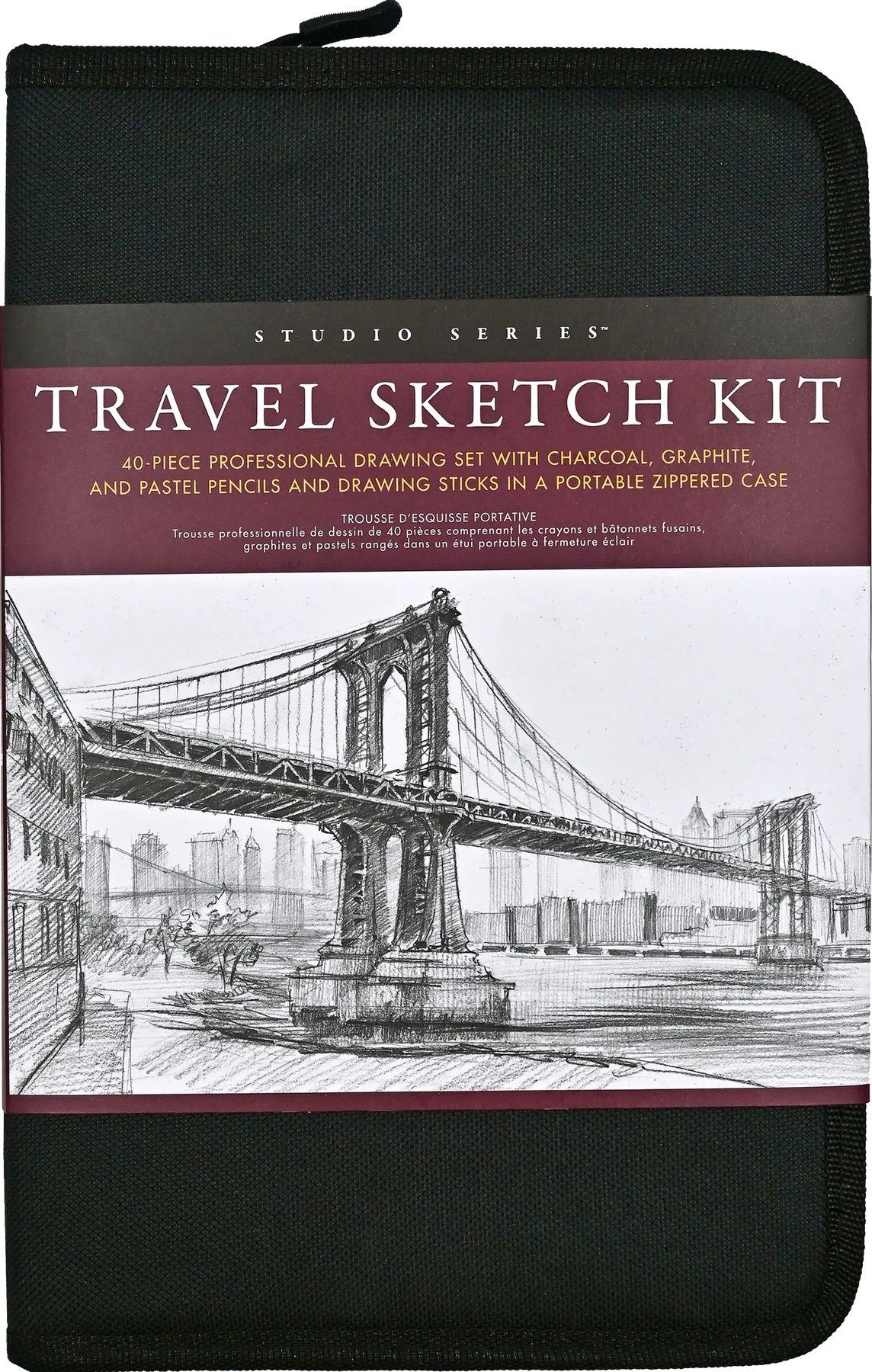 Art Center Travel Sketch Kit 40 Piece Zippered Case by Homeportonline