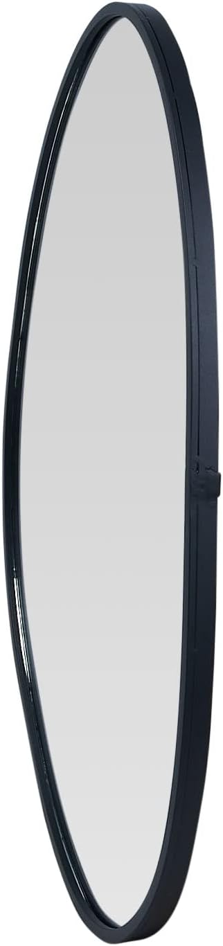 Mirror Oblong Metal Framed Black 27.5"W x 15.75"H by Homeportonline
