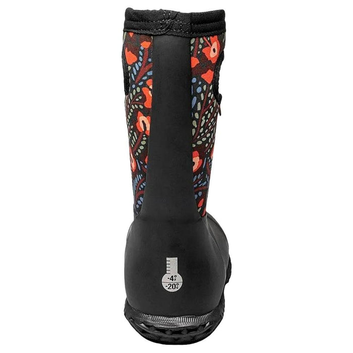 Bogs Kids' York Super Flower Rain Boot - Black Multi