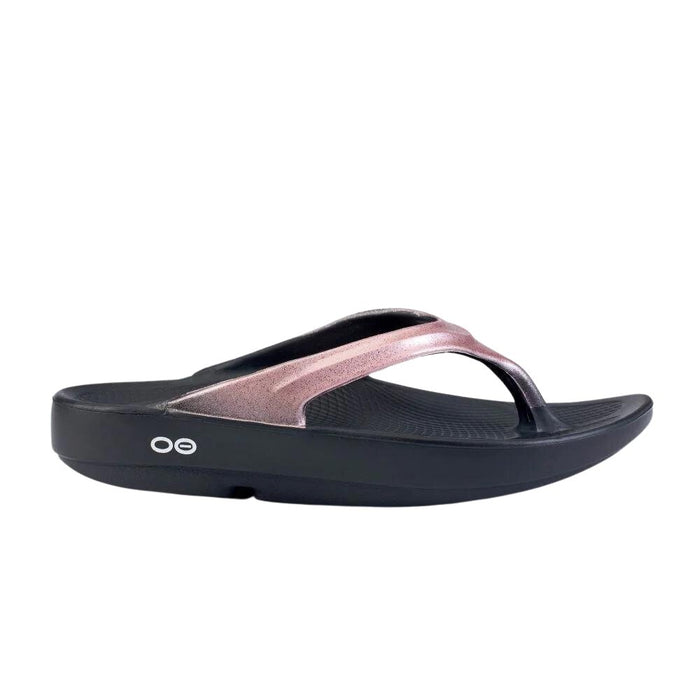 OOfos Women's OOlala Luxe Sandal - Rose Sparkle