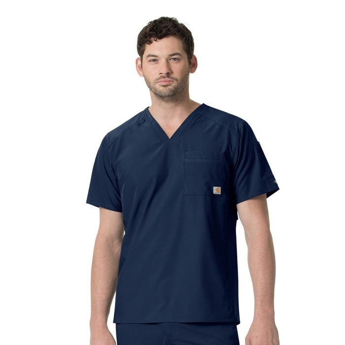 Carhartt Men's Slim Fit V-Neck Scrub Top - Navy