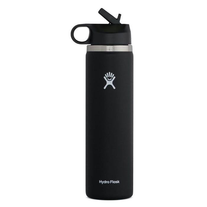 Hydro Flask 24oz Wide Mouth w/ Straw Lid - Black