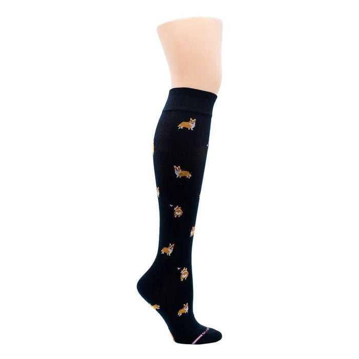 Dr Motion Women's Compression Sock - Corgi Love