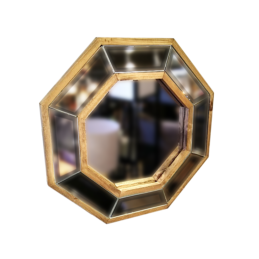 Mirror Octagon 2 Assorted Wood Finishes by Homeportonline