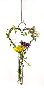 Heart Hanging Glass Tube Vase