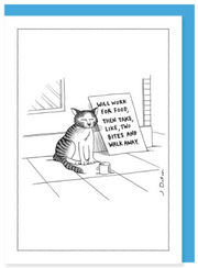 New Yorker Card Cat / Will Work for Food by Pet Food Warehouse
