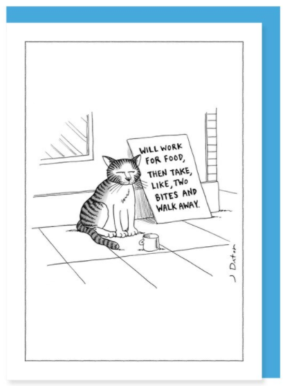 New Yorker Card Cat / Will Work for Food by Pet Food Warehouse