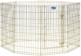 Midwest 42" Exercise Pen Gold 8 Panel with Door by Pet Food Warehouse
