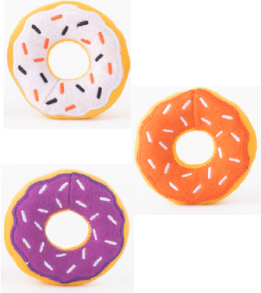 Zippy Paws 3 Pack Donuts Halloween Miniz by Pet Food Warehouse