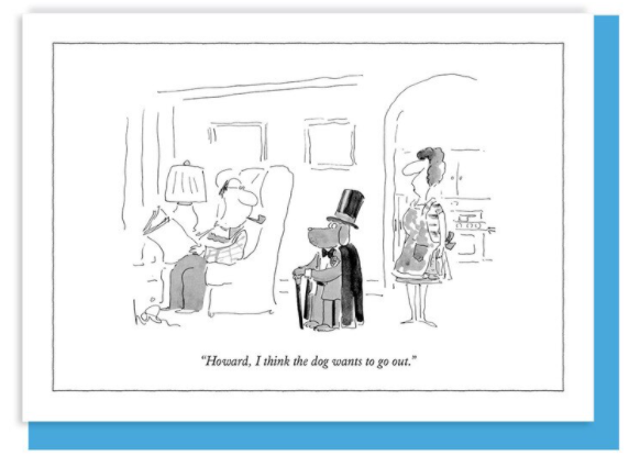 New Yorker Card Dog / Top Hat Go Out by Pet Food Warehouse