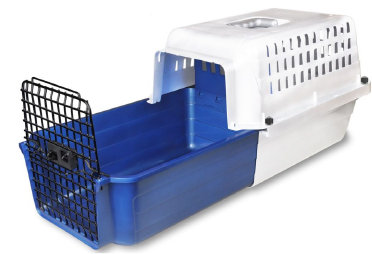 Vanness Calm Carrier with E_Z Load Drawr White & Blue by Pet Food Warehouse