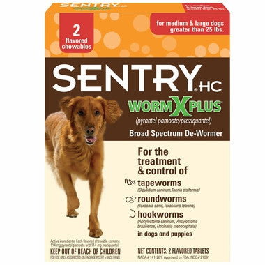 Sentry WormX Plus Large Dog 2 tab by Pet Food Warehouse