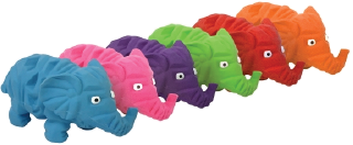 Multipet Latex Origami Elephant Assorted Colors Dog Toy 8" by Pet Food Warehouse