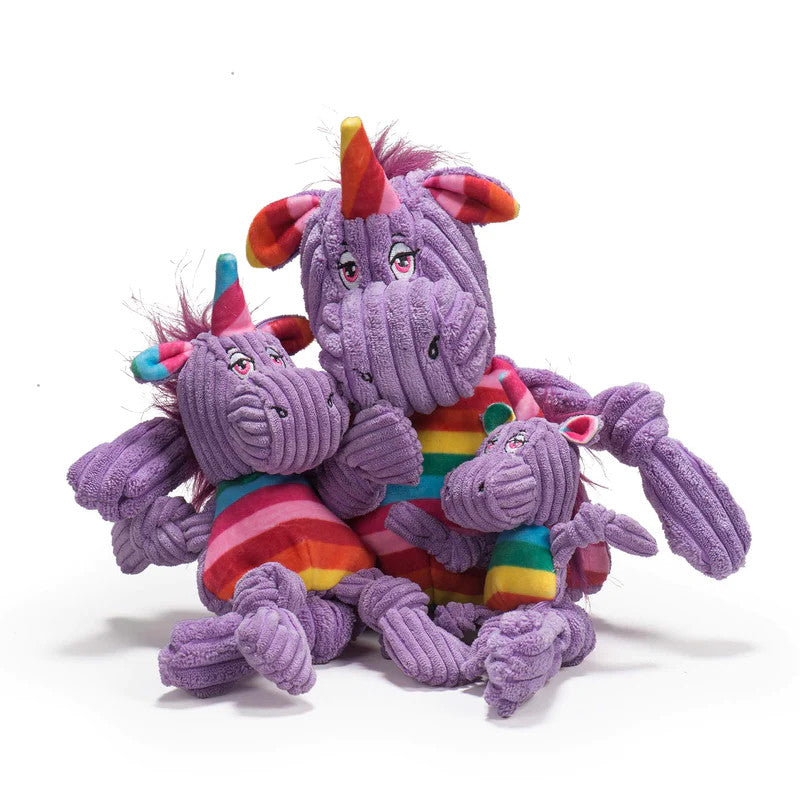 HuggleHound Small Knottie Rainbow Unicorn Dog Toy by Pet Food Warehouse